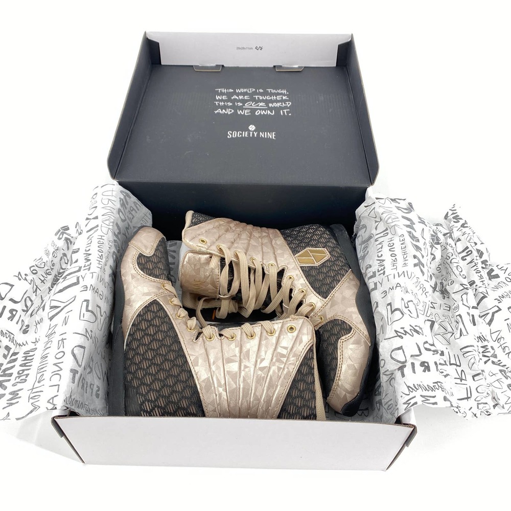 COPY - Society Nine EOS High Top Black Gold Boxing Shoe